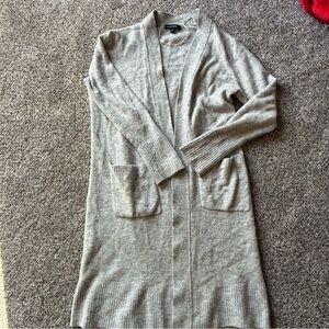 Banana Republic Wool Blend Duster Cardigan Sweater light gray Medium